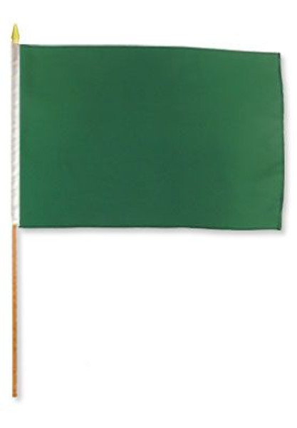 Dark Green Solid Color 12x18in Stick Flag