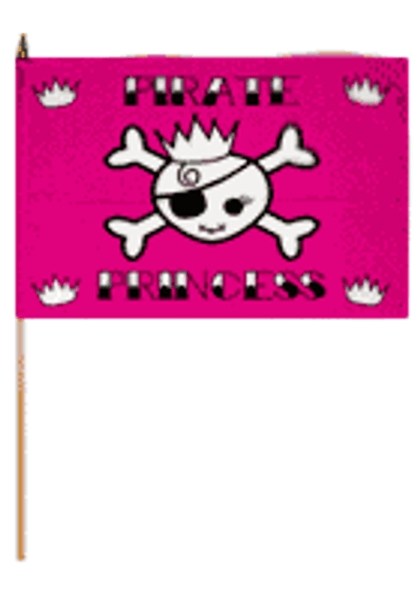 Pirate Princess 12x18in Stick Flag