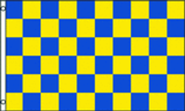 Blue & Yellow Checkered Flag 3x5ft Poly