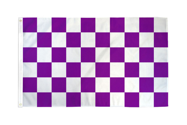 Purple & White Checkered Flag 3x5ft Poly