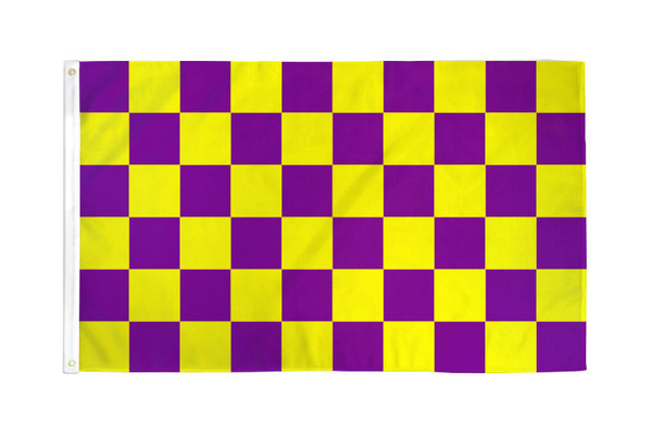 Purple & Yellow Checkered Flag 3x5ft Poly