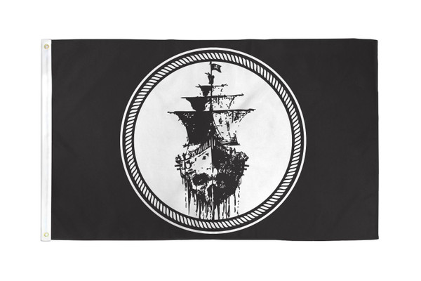 Black Sea Pirate Flag 3x5ft Poly