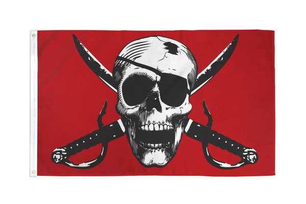 Crimson Pirate Flag 4x6ft Poly