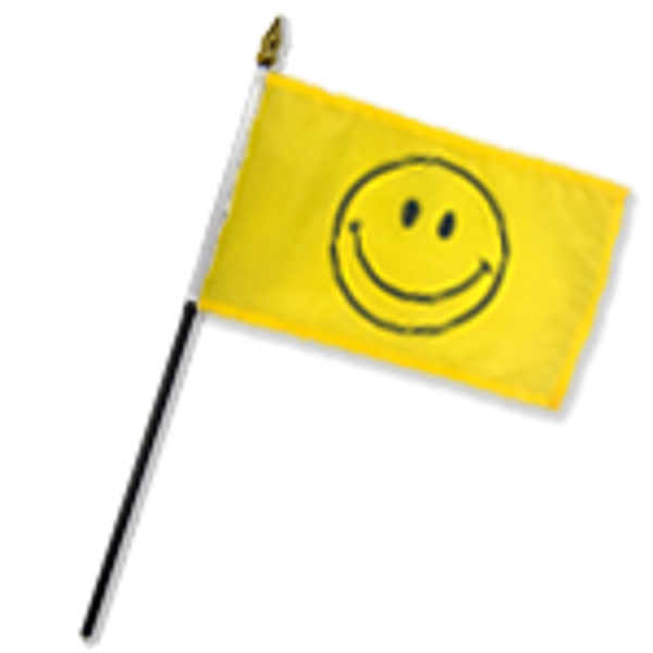 Happy Face 4x6in Stick Flag