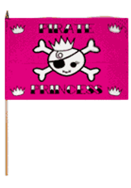 Pirate Princess 4x6in Stick Flag