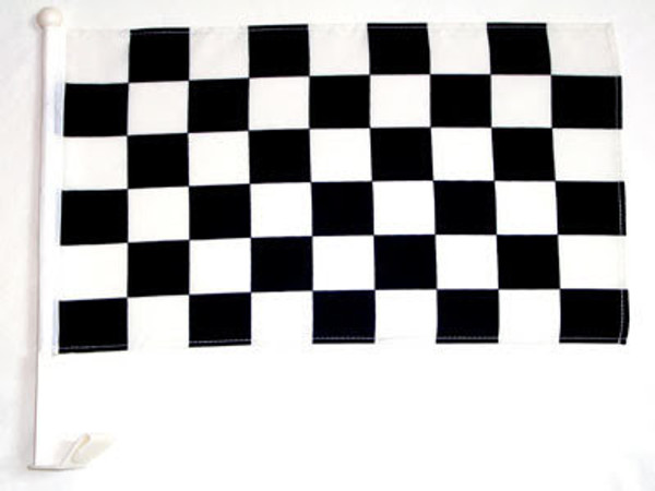 Black & White Checkered Single-Sided Car Flag
