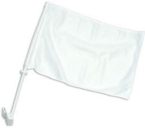 White Single-Sided Car Flag