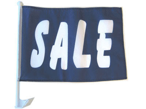 Sale (Blue) Single-Sided Car Flag