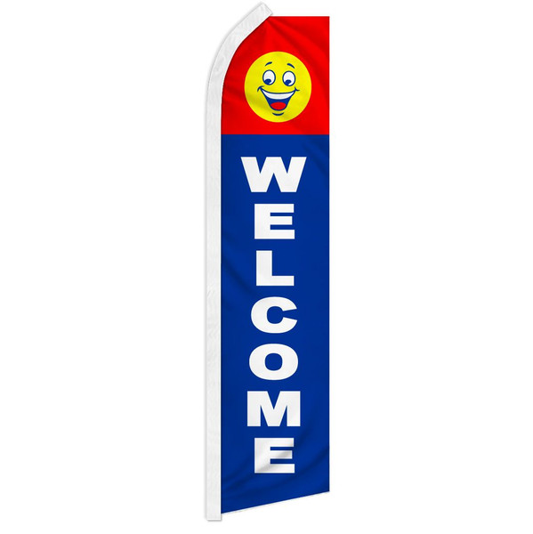Welcome (Happy Face) Super Flag