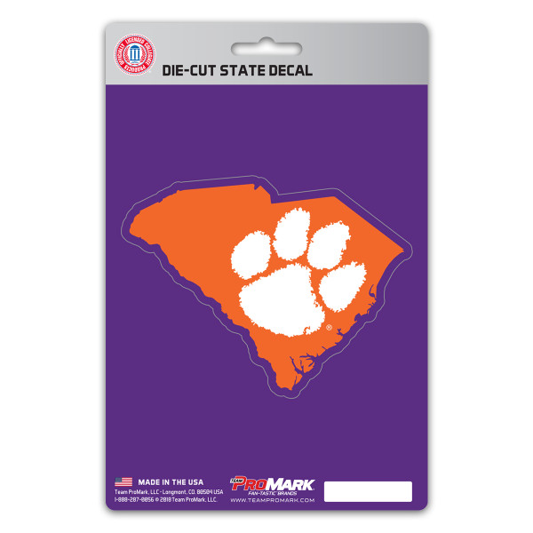 Clemson Tigers State Shape Decal "Paw Print" Logo / Shape of South Carolina