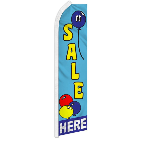 Sale Here (Balloons) Super Flag