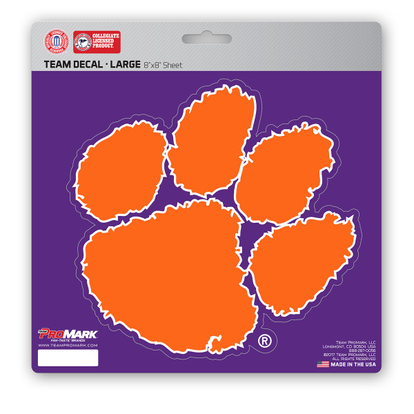 Clemson Tigers Large Decal "Paw Print" Logo