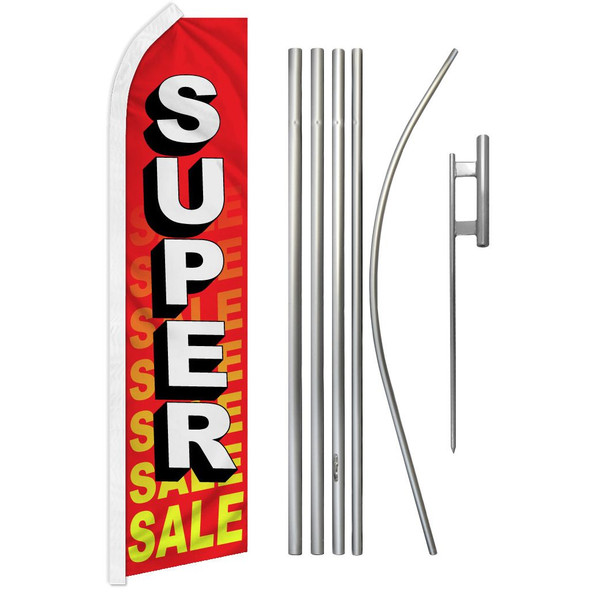 Super Sale (Red) Super Flag & Pole Kit