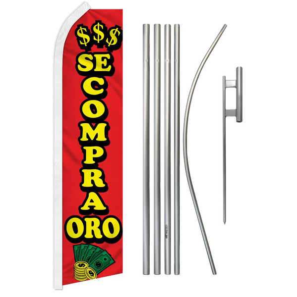 Se Compra Oro (We Buy Gold) Super Flag & Pole Kit