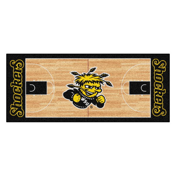 Wichita State University - Wichita State Shockers NCAA Basketball Runner WuShock Primary Logo and Wordmark Black