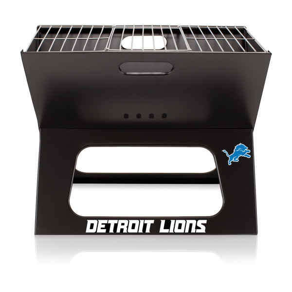 Detroit Lions X-Grill Portable Charcoal BBQ Grill, (Black)