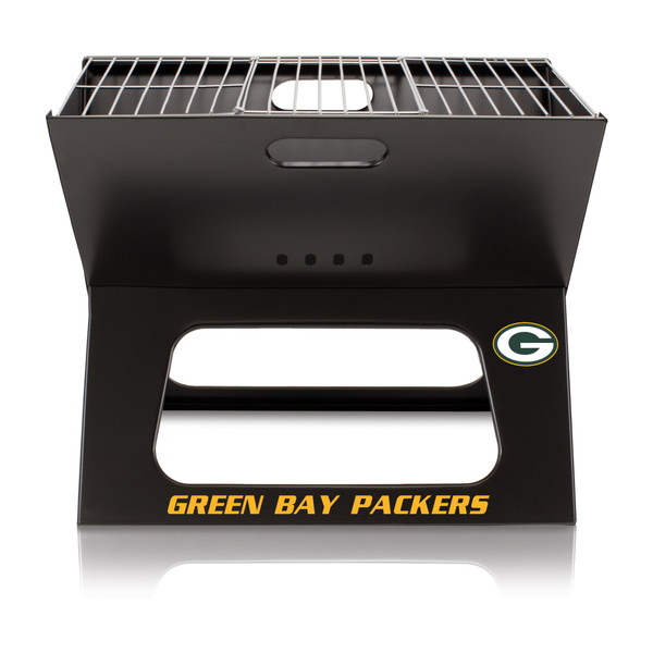 Green Bay Packers X-Grill Portable Charcoal BBQ Grill, (Black)