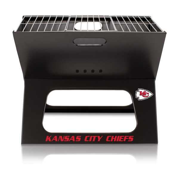 Kansas City Chiefs X-Grill Portable Charcoal BBQ Grill, (Black)