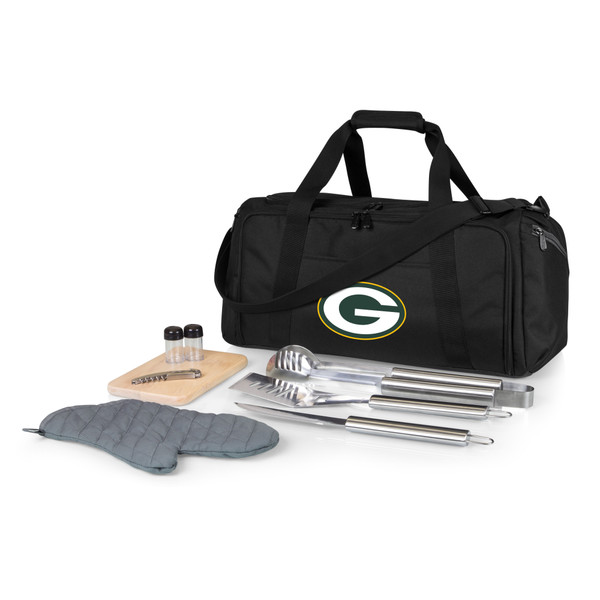 Green Bay Packers BBQ Kit Grill Set & Cooler, (Black)