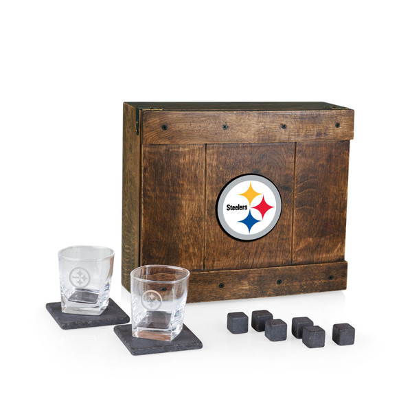 Philadelphia Eagles Whiskey Box Gift Set, (Oak Wood)