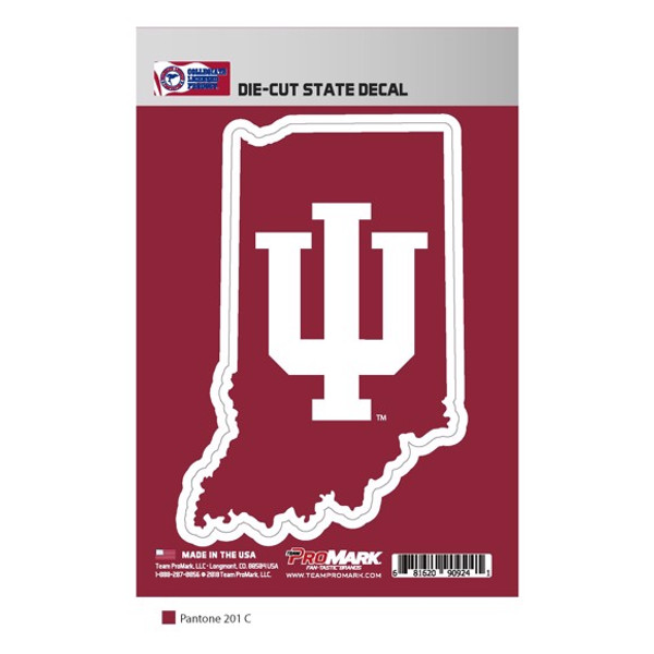 Indiana Hoosiers State Shape Decal "UI" Primary Logo / Shape of Indiana