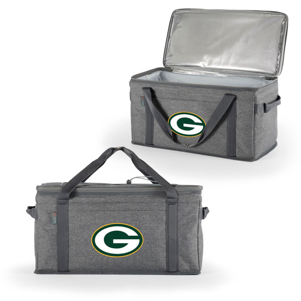Green Bay Packers 64 Can Collapsible Cooler, (Heathered Gray)
