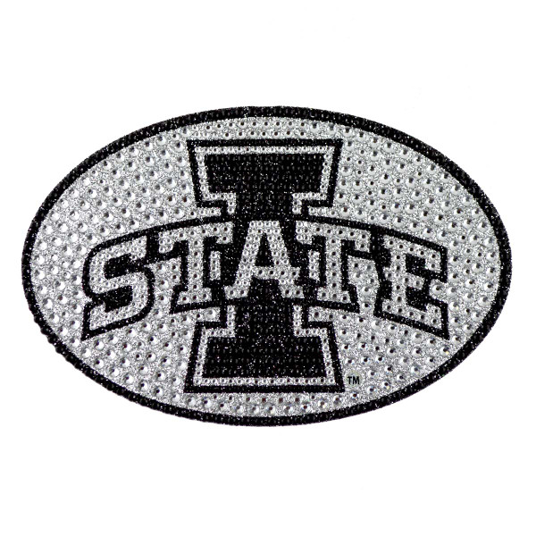 Iowa State Cyclones Bling Decal "Oval 'I State'" Logo