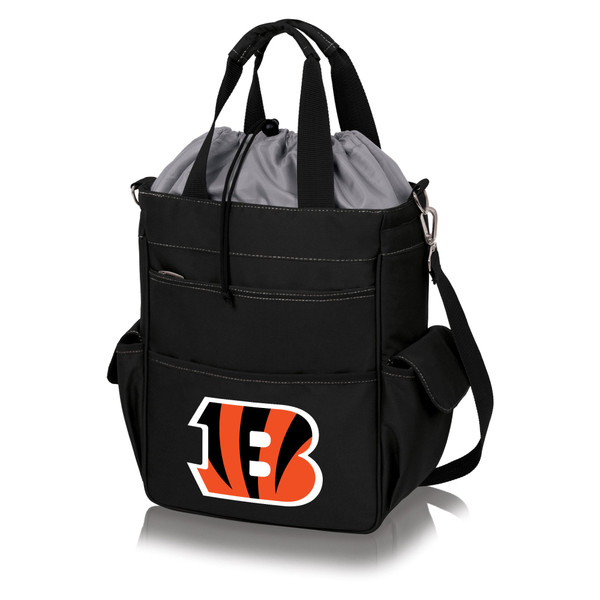 Cincinnati Bengals Activo Cooler Tote Bag, (Black with Gray Accents)