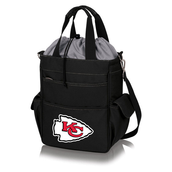 Kansas City Chiefs Activo Cooler Tote Bag, (Black with Gray Accents)