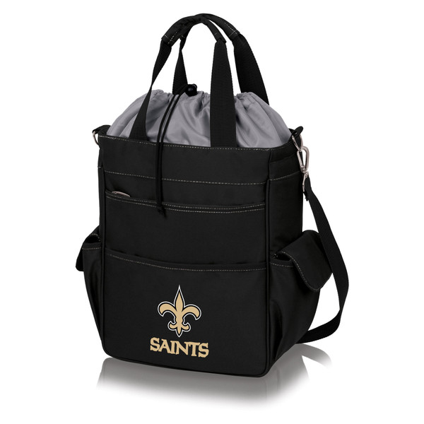 New Orleans Saints Activo Cooler Tote Bag, (Black with Gray Accents)