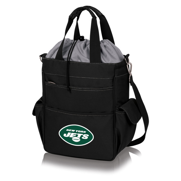 New York Jets Activo Cooler Tote Bag, (Black with Gray Accents)