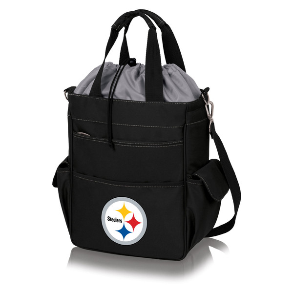 Pittsburgh Steelers Activo Cooler Tote Bag, (Black with Gray Accents)