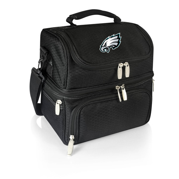 Philadelphia Eagles Pranzo Lunch Bag Cooler with Utensils, (Black)
