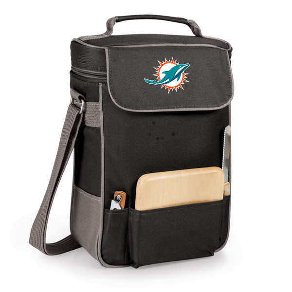 Miami Dolphins Duet Wine & Cheese Tote, (Black with Gray Accents)