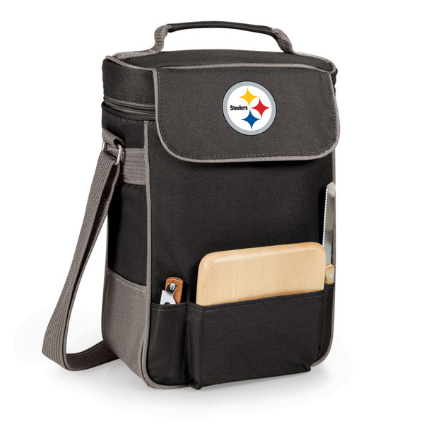Pittsburgh Steelers Duet Wine & Cheese Tote, (Black with Gray Accents)