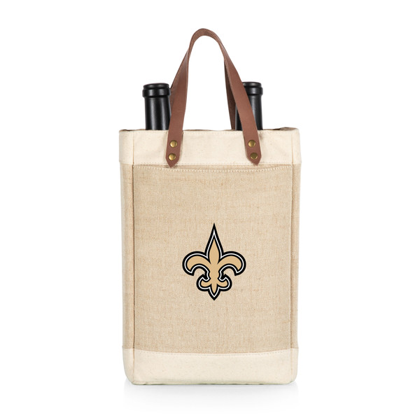 New Orleans Saints Pinot Jute 2 Bottle Insulated Wine Bag, (Beige)