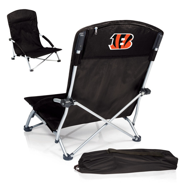 Cincinnati Bengals Tranquility Beach Chair with Carry Bag, (Black)