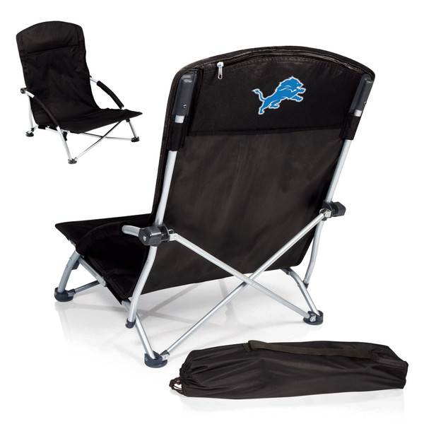 Detroit Lions Tranquility Beach Chair with Carry Bag, (Black)
