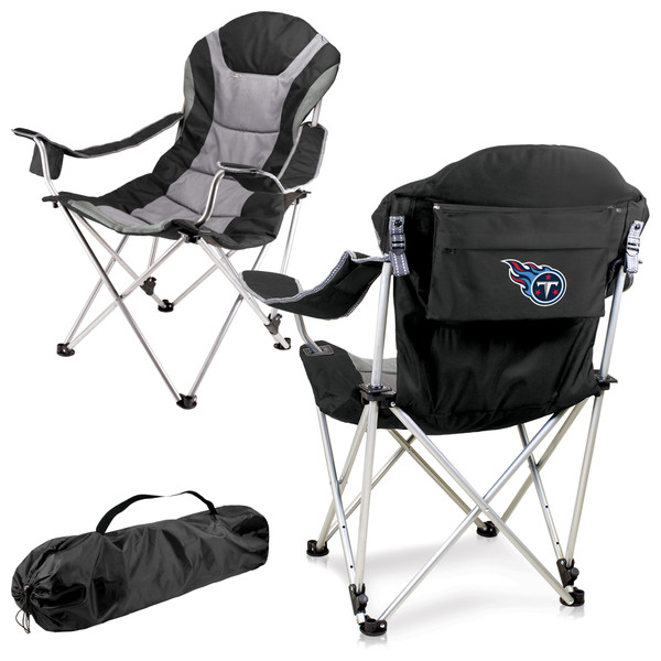 Tennessee Titans Reclining Camp Chair, (Black with Gray Accents)