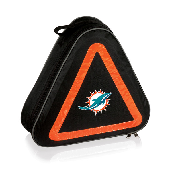 Miami Dolphins Roadside Emergency Car Kit, (Black with Orange Accents)
