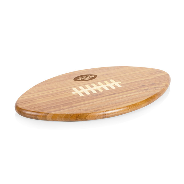 New York Jets Touchdown! Football Cutting Board & Serving Tray, (Bamboo)