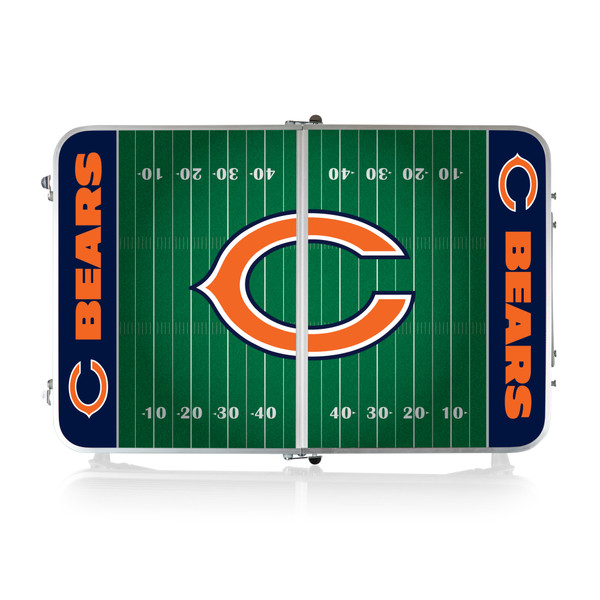 Chicago Bears Concert Table Mini Portable Table, (Charcoal Wood Grain)