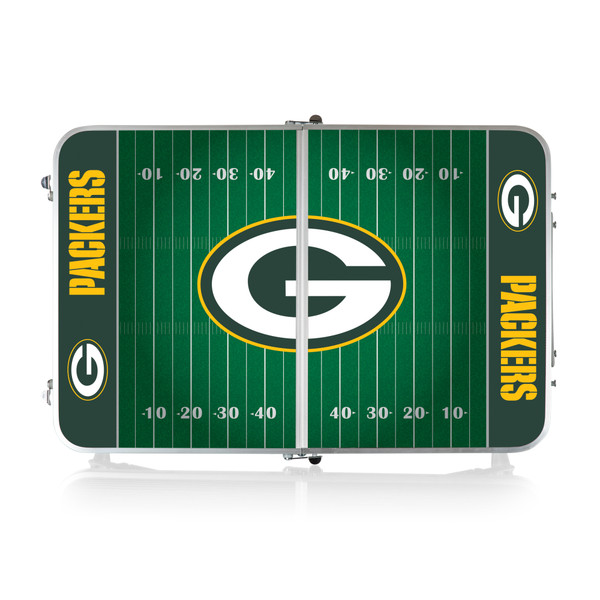 Green Bay Packers Concert Table Mini Portable Table, (Charcoal Wood Grain)