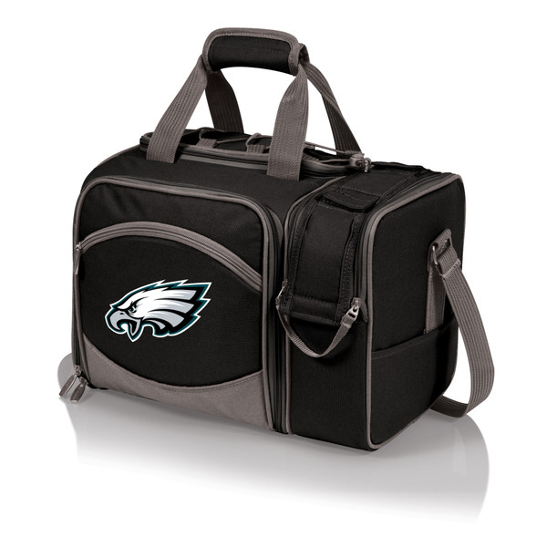 Philadelphia Eagles Malibu Picnic Basket Cooler, (Black with Gray Accents)