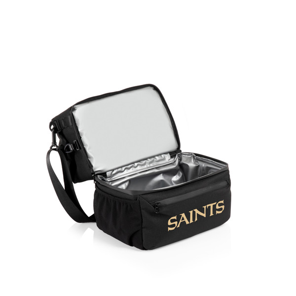 New Orleans Saints Tarana Lunch Bag Cooler with Utensils, (Carbon Black)