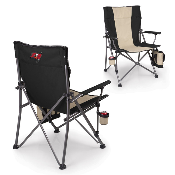 Tampa Bay Buccaneers Logo Big Bear XXL Camping Chair with Cooler, (Black)