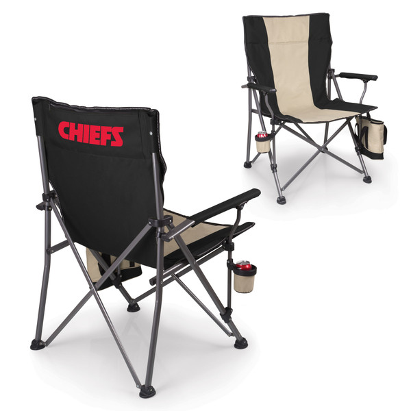 Kansas City Chiefs Big Bear XXL Camping Chair with Cooler, (Black)