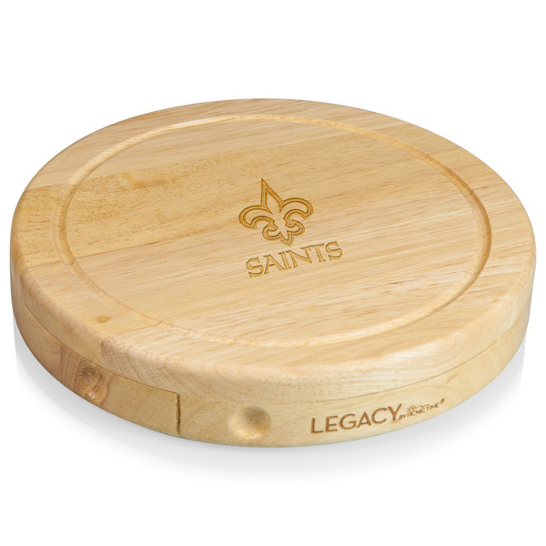 New Orleans Saints Brie Cheese Cutting Board & Tools Set, (Parawood)