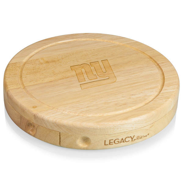 New York Giants Brie Cheese Cutting Board & Tools Set, (Parawood)