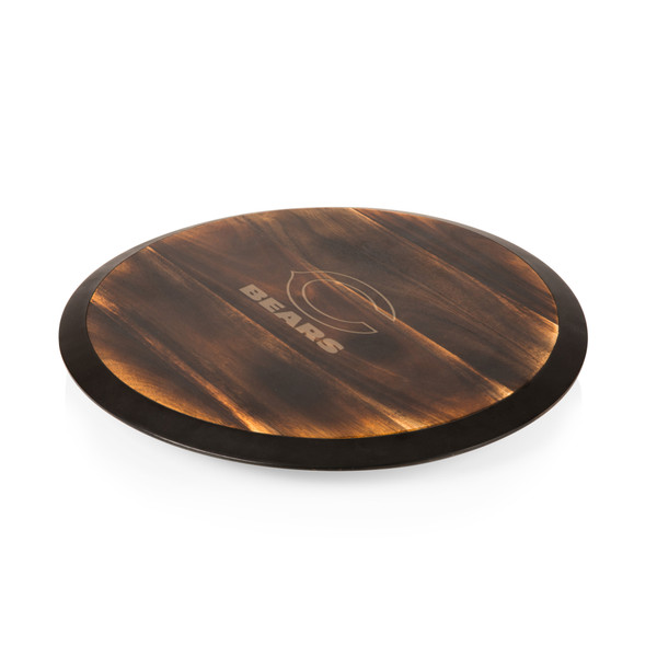 Chicago Bears Lazy Susan Serving Tray, (Fire Acacia Wood)